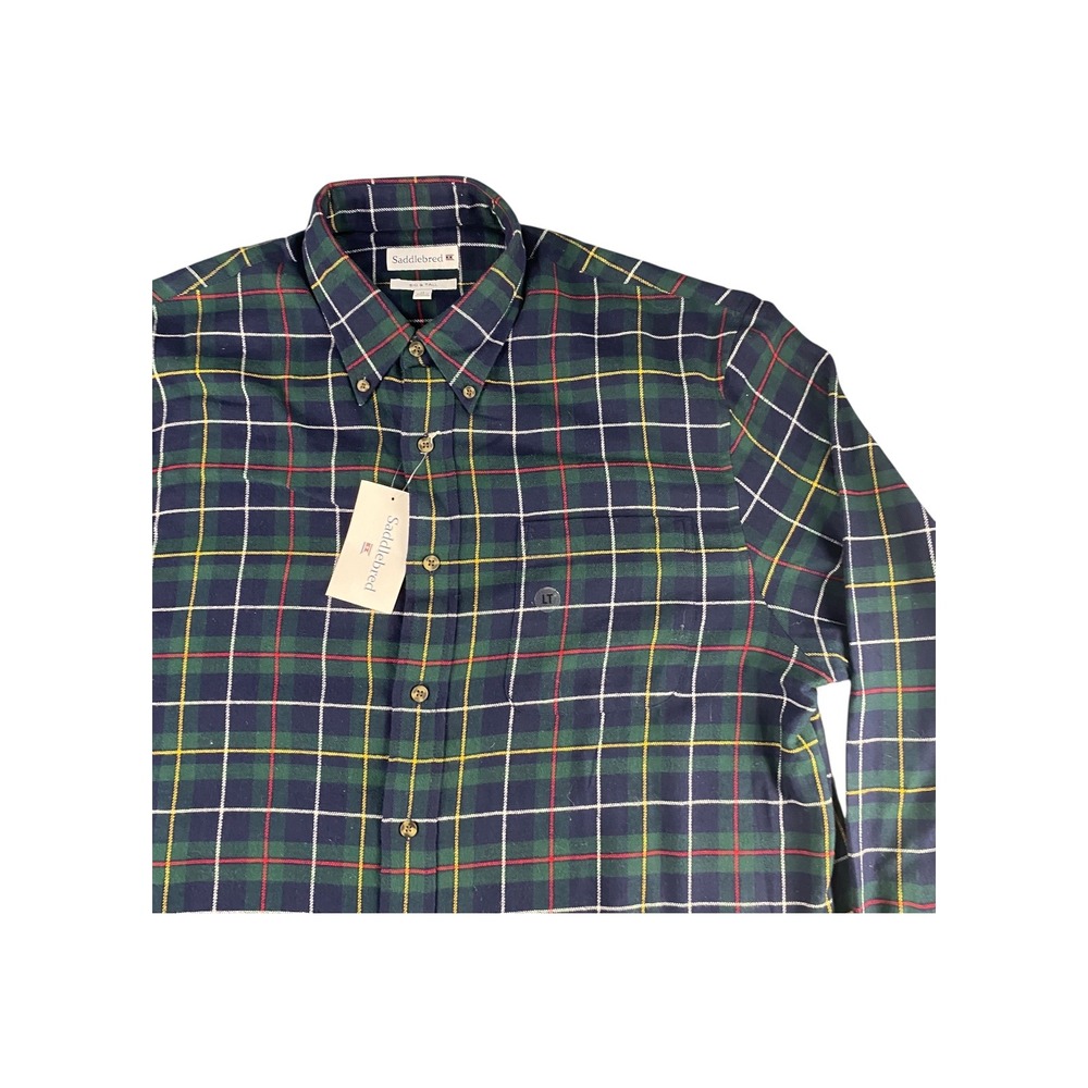NWT Saddlebred Big Tall LT Plaid Button Down Shirt Long Sleeve Casual Mens